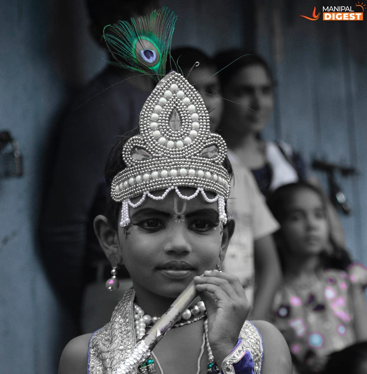 Child dressed as Krishna at Udupi